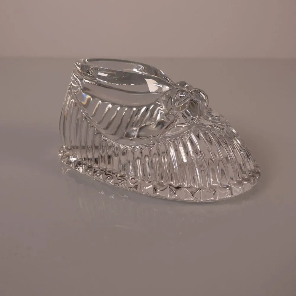 Waterford Ireland Crystal Engravable Baby Boot Bootie Shoe Art Glass Paperweight